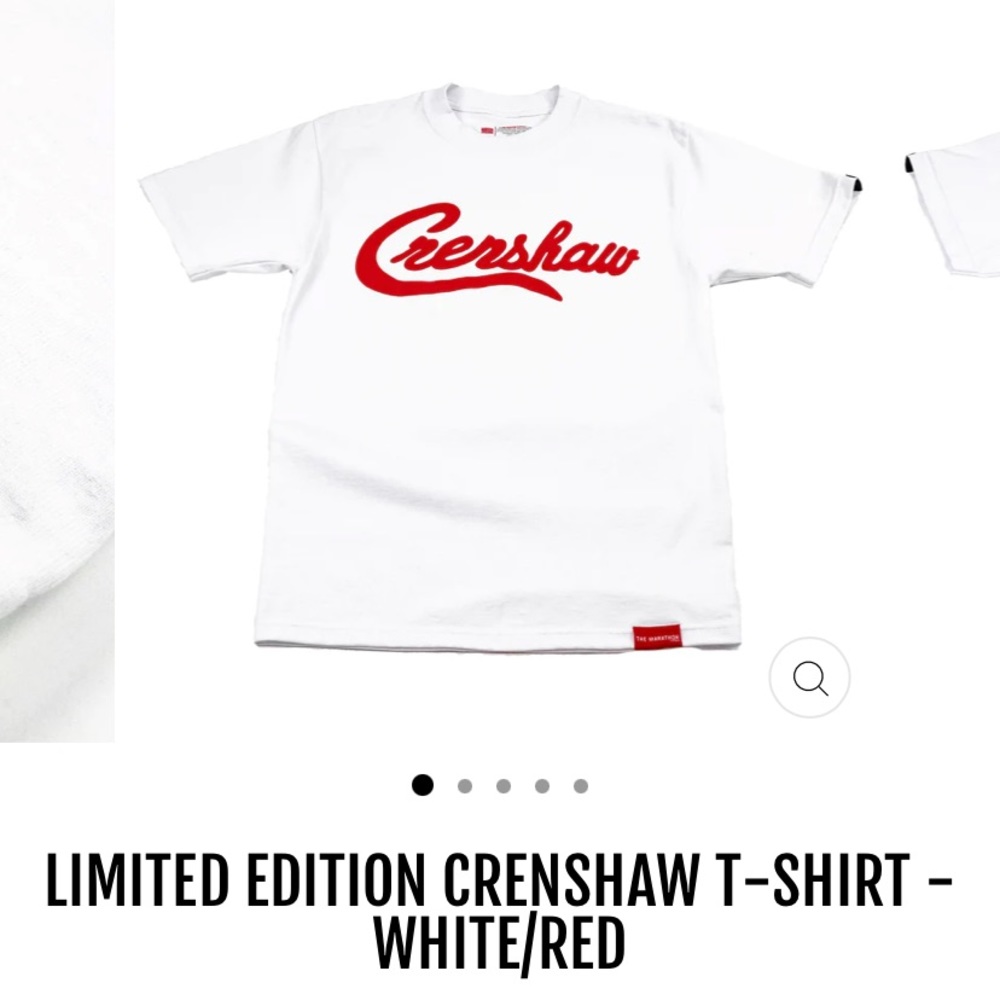 Crenshaw T-Shirt White/Red size Large. Brand New With Tags. Never Worn